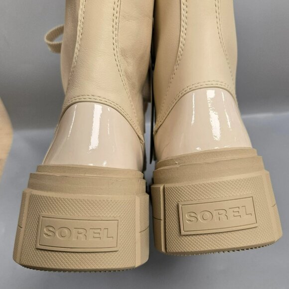 SOREL Caribou X Cozy Lace Up Boot Bleached Ceramic Oatmeal Beige Size 8 - Picture 13 of 15